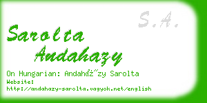 sarolta andahazy business card